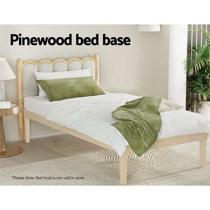 Artiss Bed Frame Single Size Wooden Base Mattress Platform Timber Pine BRUNO.