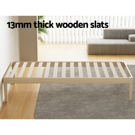 Artiss Bed Frame Single Size Wooden Base Mattress Platform Timber Pine BRUNO.