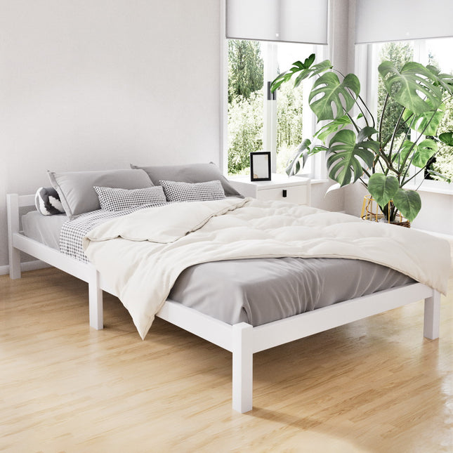 Artiss Bed Frame King Single Size Wooden White LEXI.