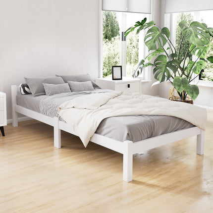 Artiss Bed Frame Single Size Wooden White LEXI.