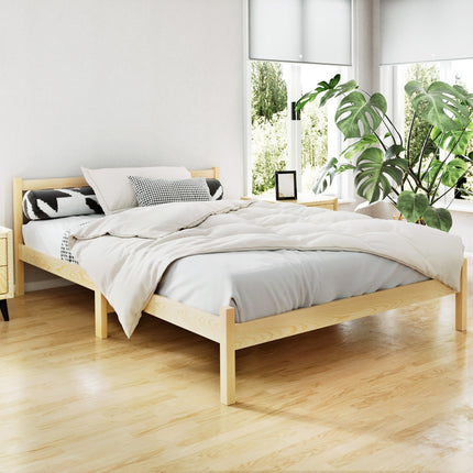 Artiss Bed Frame Double Size Wooden Oak SOFIE.