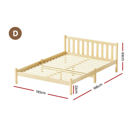 Artiss Bed Frame Double Size Wooden Oak SOFIE.