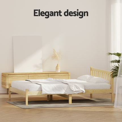 Artiss Bed Frame Double Size Wooden Oak SOFIE.