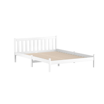 Artiss Bed Frame Double Size Wooden White SOFIE.
