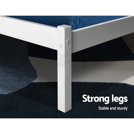 Artiss Bed Frame Queen Size Wooden White SOFIE.