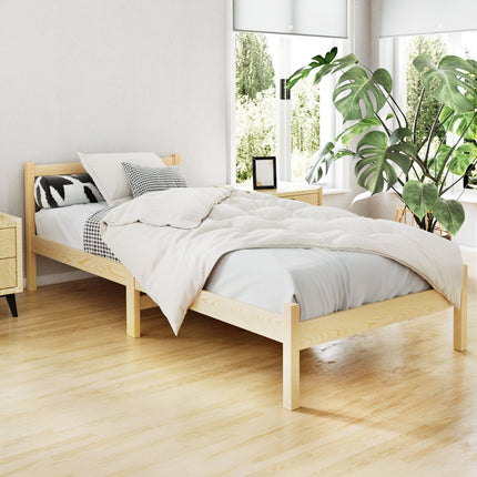 Artiss Bed Frame Single Size Wooden Oak SOFIE.
