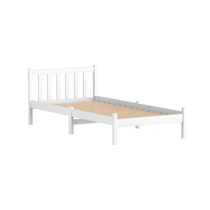 Artiss Bed Frame Single Size Wooden White SOFIE.