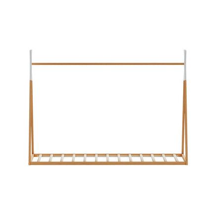Artiss Bed Frame Wooden Kids House Single Frame Oak ENID.