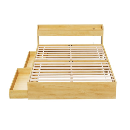 Artiss Bed Frame Double Size with Charging Ports and 2 Drawers AURA.