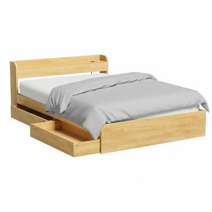 Artiss Bed Frame Queen Size with Charging Ports and 2 Drawers AURA.
