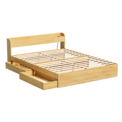 Artiss Bed Frame Queen Size with Charging Ports and 2 Drawers AURA.