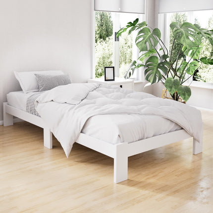 Artiss Bed Frame King Single Size Wooden White JADE.