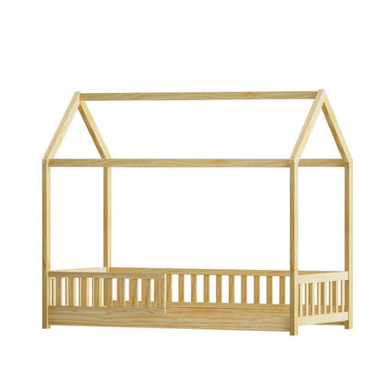 Artiss Bed Frame Wooden Kids House Frame Oak ROCK.