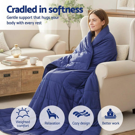 Giselle Bedding Weighted Blanket 11KG Kids Adults Heavy Gravity Relax Calm Blue.