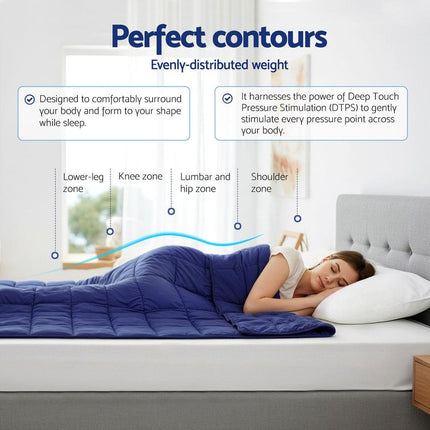 Giselle Bedding Weighted Blanket 9KG Kids Adults Heavy Gravity Relax Calm Blue.
