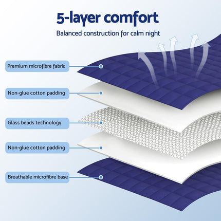 Giselle Bedding Weighted Blanket 9KG Kids Adults Heavy Gravity Relax Calm Blue.