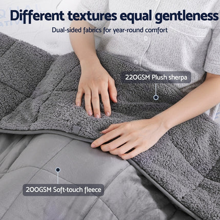 Giselle Bedding Weighted Blanket Fleece Sherpa Heavy Blanket 4.5KG.