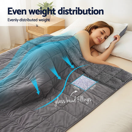 Giselle Bedding Weighted Blanket Fleece Sherpa Heavy Blanket 4.5KG.