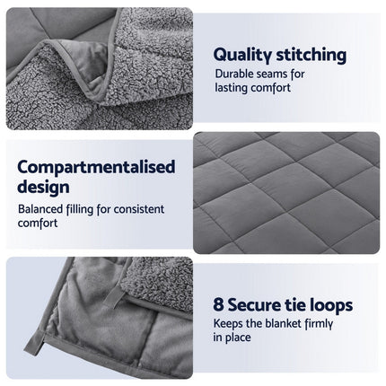 Giselle Bedding Weighted Blanket Fleece Sherpa Heavy Blanket 4.5KG.