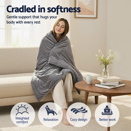 Giselle 5.5KG Weighted Blanket Adults Kid Anti Anxiety Gravity Blankets Sherpa Fleece.