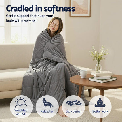 Giselle 9KG Weighted Blanket Adults Kid Anti Anxiety Gravity Blankets Sherpa Fleece.