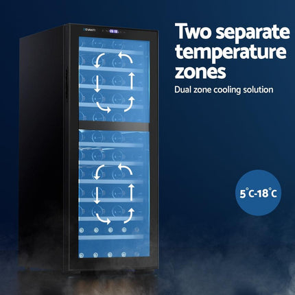 Devanti Wine Fridge Cooler Compressor Dual Zone 80 Bottles.