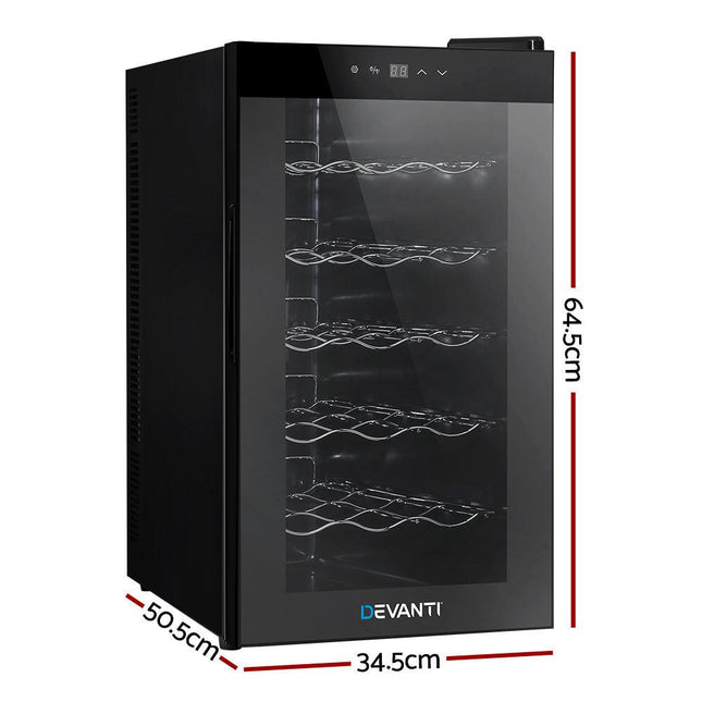 Devanti Wine Fridge Cooler 18 Bottles.