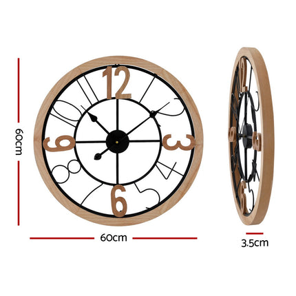 Artiss 60CM Wall Clock Wooden.