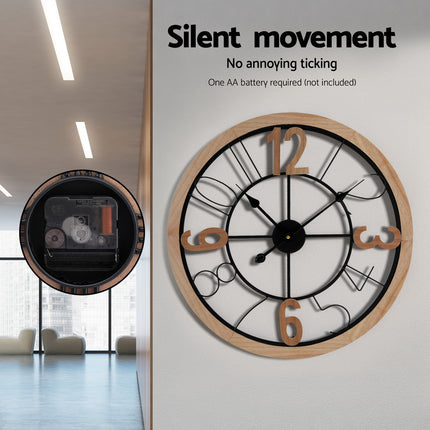 Artiss 60CM Wall Clock Wooden.