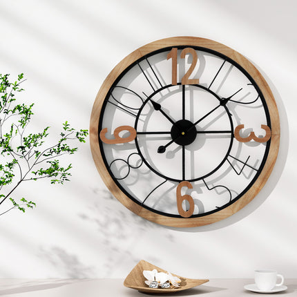 Artiss 60CM Wall Clock Wooden.