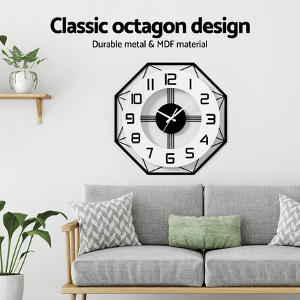 Artiss 60CM Wall Clock Wooden.