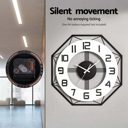 Artiss 60CM Wall Clock Wooden.
