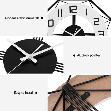 Artiss 60CM Wall Clock Wooden.