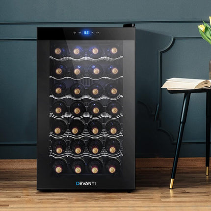 Devanti Wine Fridge Cooler 28 Bottles.