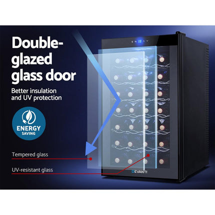 Devanti Wine Fridge Cooler 28 Bottles.