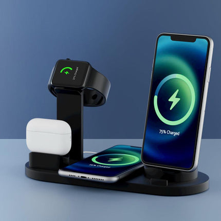 Devanti 4 in 1 Wireless Charger Multi-function Station for Phone Airpod iWatch 15W.