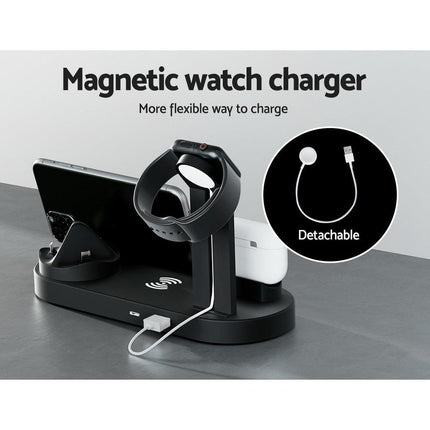 Devanti 4-in-1 Wireless Charger Dock Multi-function Charging Station for Phone.