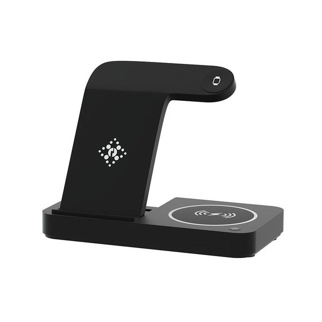 Devanti 4-in-1 Wireless Charger Station Fast Charging for Phone Black.