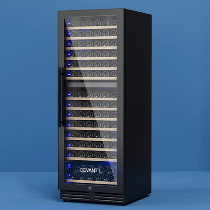 Devanti Wine Fridge Cooler Dual Zone 154 Bottles.