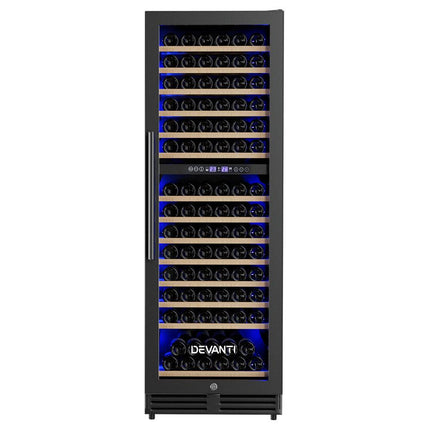 Devanti Wine Fridge Cooler Dual Zone 154 Bottles.