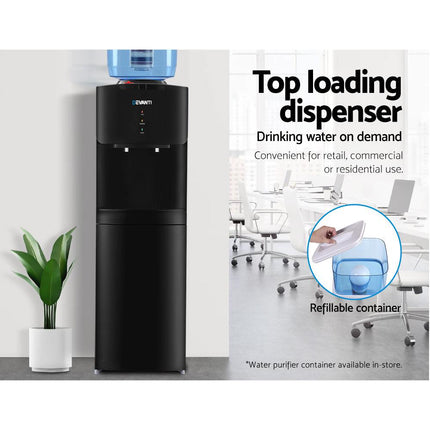 Devanti Water Cooler Dispenser Stand 22L Bottle Black.