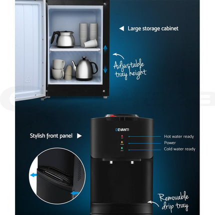 Devanti Water Cooler Dispenser Stand 22L Bottle Black w/2 Filter.