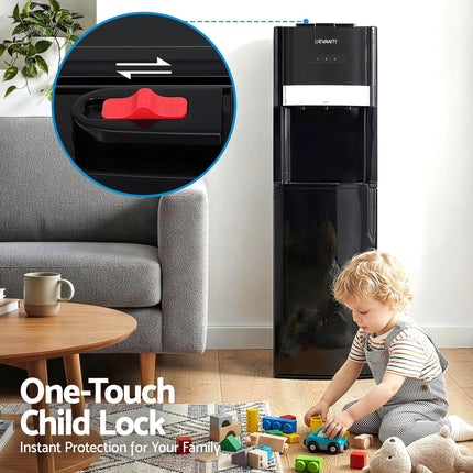 Devanti 3 Taps Water Cooler Dispenser Bottom Loading Dispenser Chiller Filter Purifier.