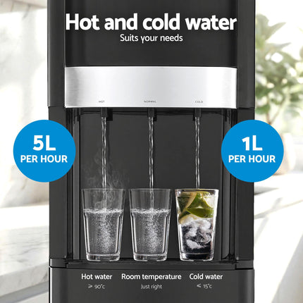 Devanti 3 Taps Water Cooler Dispenser Bottom Loading Dispenser Chiller Filter Purifier.