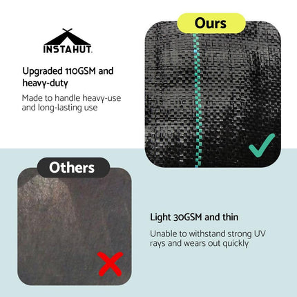Instahut 2x50m Weed Mat 110GSM Weed Control Mat Plant.