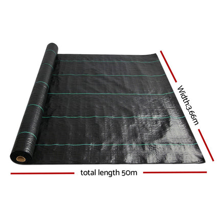 Instahut 3.66x50m Weed Mat Weedmat Control Plant.