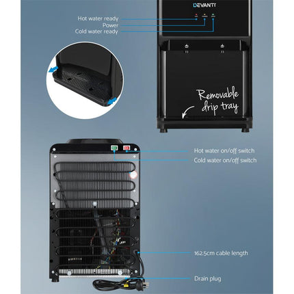 Devanti Water Cooler Dispenser Bench Top Black.