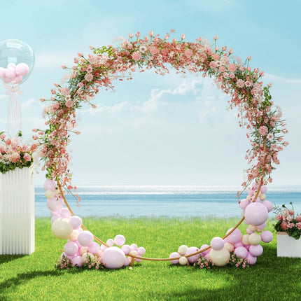 2M Round Backdrop Stand Wedding Background Decoration Party Flower Balloon Display.