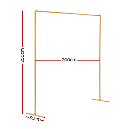 2M Backdrop Stand Wedding Background Decoration Party Flower Balloon Display Golden.