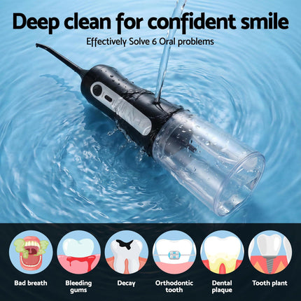 Devanti Cordless Water Flosser Dental Oral Irrigator Black.